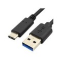 USB-C pistik - USB-A 3.0 pistik kaabel 1m Must