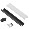 Set 2m profile on the surface, frosted "glass" for LED strip Black