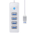 USB 3.0 hub 4 ports 5Gbps white cable 15cm