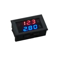 Digitaalne volt- ja ampermeeter 0-100VDC 10ADC, sinine/punane