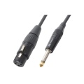 XLR3 socket-6.3mm mono plug Gilded tips 3m PD Black