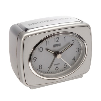 Quartz Alarm Clock Analogue Silver