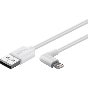 USB - Apple Lightning kaabel 1m, nurgaga pistik, valge