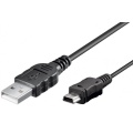 USB-A plug - Mini usb B plug cable 1m, Black
