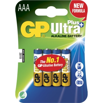 Batteries AAA LR3 1.5V GP Alkaline Ultra Plus 4pcs