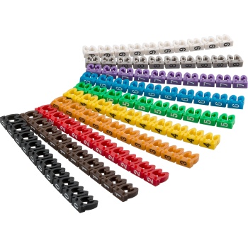 Kaablimarkerid 10x 0-9 värvilised 100tk 2.5-4mm juhtmele