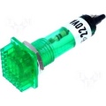 Indicator lamp 230V 13x15mm, d=10mm Green