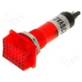 Indicator lamp 230V 13x15mm, d=10mm Red