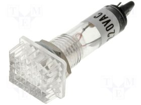 Indicator lamp 230V 13x15mm, d=10mm White