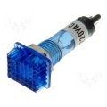 Indicator lamp 230V 13x15mm, d=10mm Blue