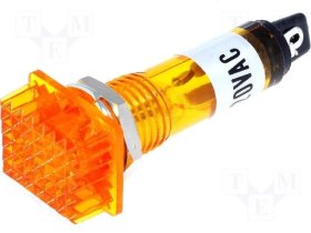 Indicator lamp 230V 13x15mm, d=10mm Yellow