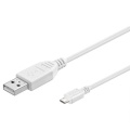 USB-A штекер - USB Micro B 2.0 штекер кабель 1м Белый