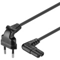 230VAC power cable C7 corner plug 75cm Black