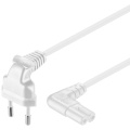 230VAC power cable C7 corner plug 75cm White