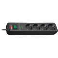 Eco-line Power Strip 13.500a With 4-way Surge Protector Anthracite 1.5m H05vv-f 3g1.5