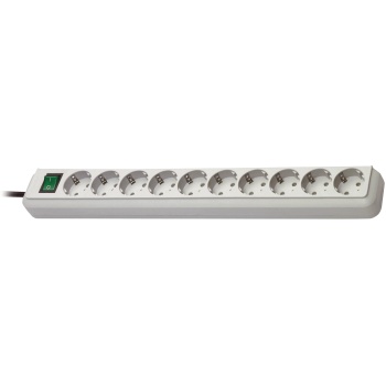 Extension Socket Eco-Line 10-Way 3.00 m Grey - Protective Contact TYPE F