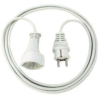 Power Extension Cable 2.00 m H05VV-F 3G1.5 IP20 White
