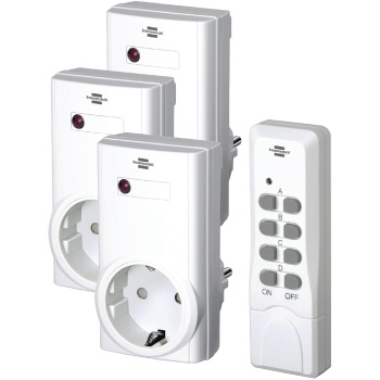 Wireless Switch Set Indoor 3 X F (cee 7/3) White, Brennenstuhl