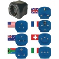Travel Plug Set / Travel Adapter Set (travel Socket Adapter With Various Attachments For More Than 150 Countries (7 X Plug Inserts) Black