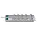 Extension Socket Primera-line 10-way 2.00 M Silver - Protective Contact
