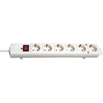 Extension Socket Comfort-line 6-way 2.00 M White - Protective Contact, Brennenstuhl