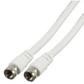 F plug - plug 5m cable White