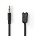 3.5mm stereo plug-2*3.5mm stereo socket Splitter 0.2m Black