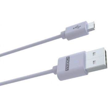 USB - Micro USB B kaabel 1m Romoss, valge, pehme