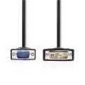 DVI-A штекер-VGA (HD15M) штекер 2м видео кабель-переходник Чёрный