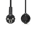 Extension cord 1x socket corner plug 5m 3g1.5mm2 Black