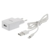 Adapter USB 5V 2.4A, valge, plug-in + 1m Lightning kaabel