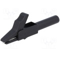 Alligator terminal/clamp isolated 56mm 15A for tip 4mm Black