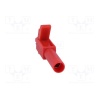 Alligator terminal/clamp isolated 56mm 15A for tip 4mm Red