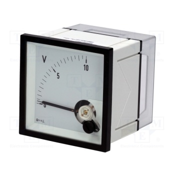 Panel meter, analogue, 0÷10v, accuracy class:1,5, mounting,