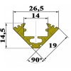 Profile P3 1m corner for LED strips Wenge brown