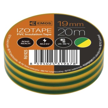 Isoleerpael roheline/kollane maandus 19mm*20m 0.13mm PVC