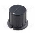 Potentiometer handle cover 19mm Black 6.35mm