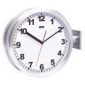 Double-Sided Station Clock 38 cm Analogue Silver / White