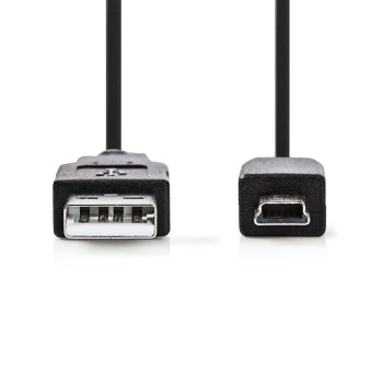 USB-A pistik - Mini usb B pistik kaabel 3m, vaskkaabel Must