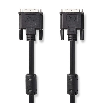 DVI-D dual link video cable 5m M/M ferrite Black