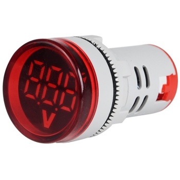 Digitaalne voltmeeter 60-500V AC d=22mm punased numbrid