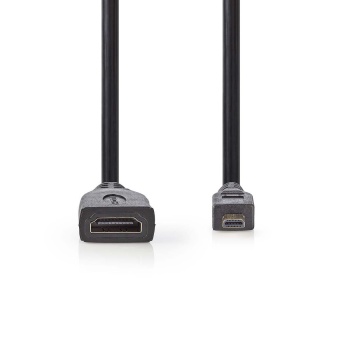Micro HDMI plug - HDMI sokcet 20sm Black