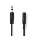 Adapter 3.5mm stereo plug-6.3mm stereo socket 0.2m cable Black