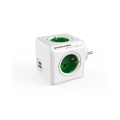 PowerCube Original 4 Sockets 16A/230V~ + 2xUSB 2.1A Green/white  7,5x7,5x7,5cm
