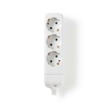 3 sockets without cable, White