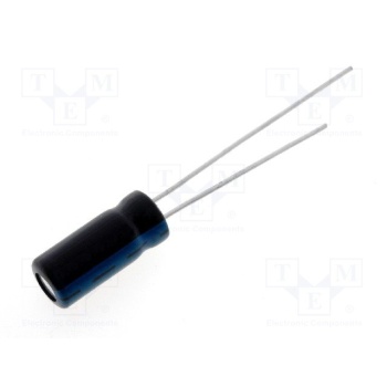 Capacitor: electrolytic; THT; 330uF; 63VDC; Ø10x20mm; Pitch: 5mm