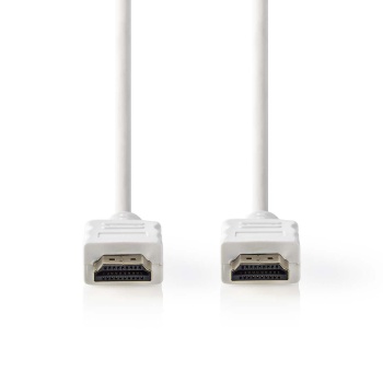 HDMI 1.4 19P-19P cable 10m gilded tips, AWG28, White