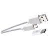 Toiteadapter laadija 2xUSB 3.1A 15.5W + Micro USB juhe C adapter Valge