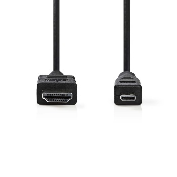 HDMI-micro HDMI 1.4 кабель 2м штекер - штекер, Чёрный