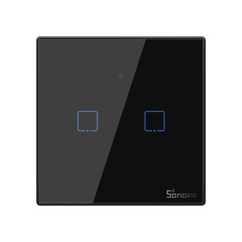 Sonoff T3 switch wall touch wi-fi 2 channel+ RF Black